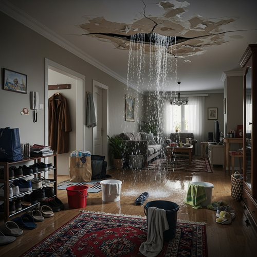 apartmana üst kattan su akması